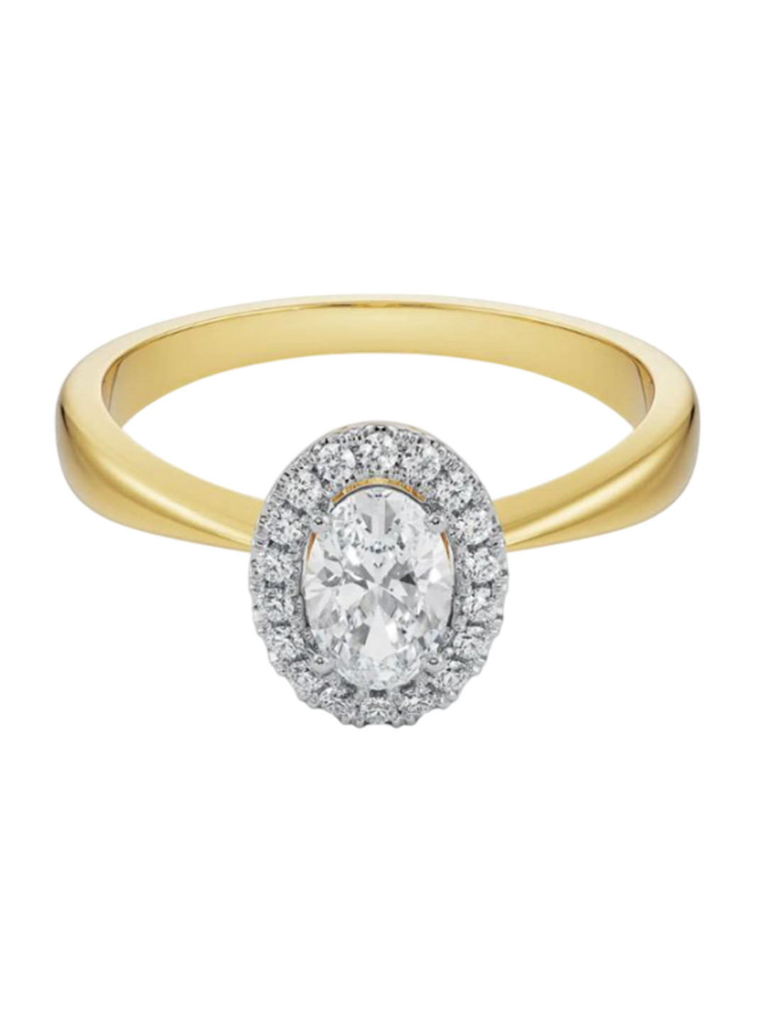 Emori June Oval Halo Engagement Lab Diamond in 14KT Gold Ring