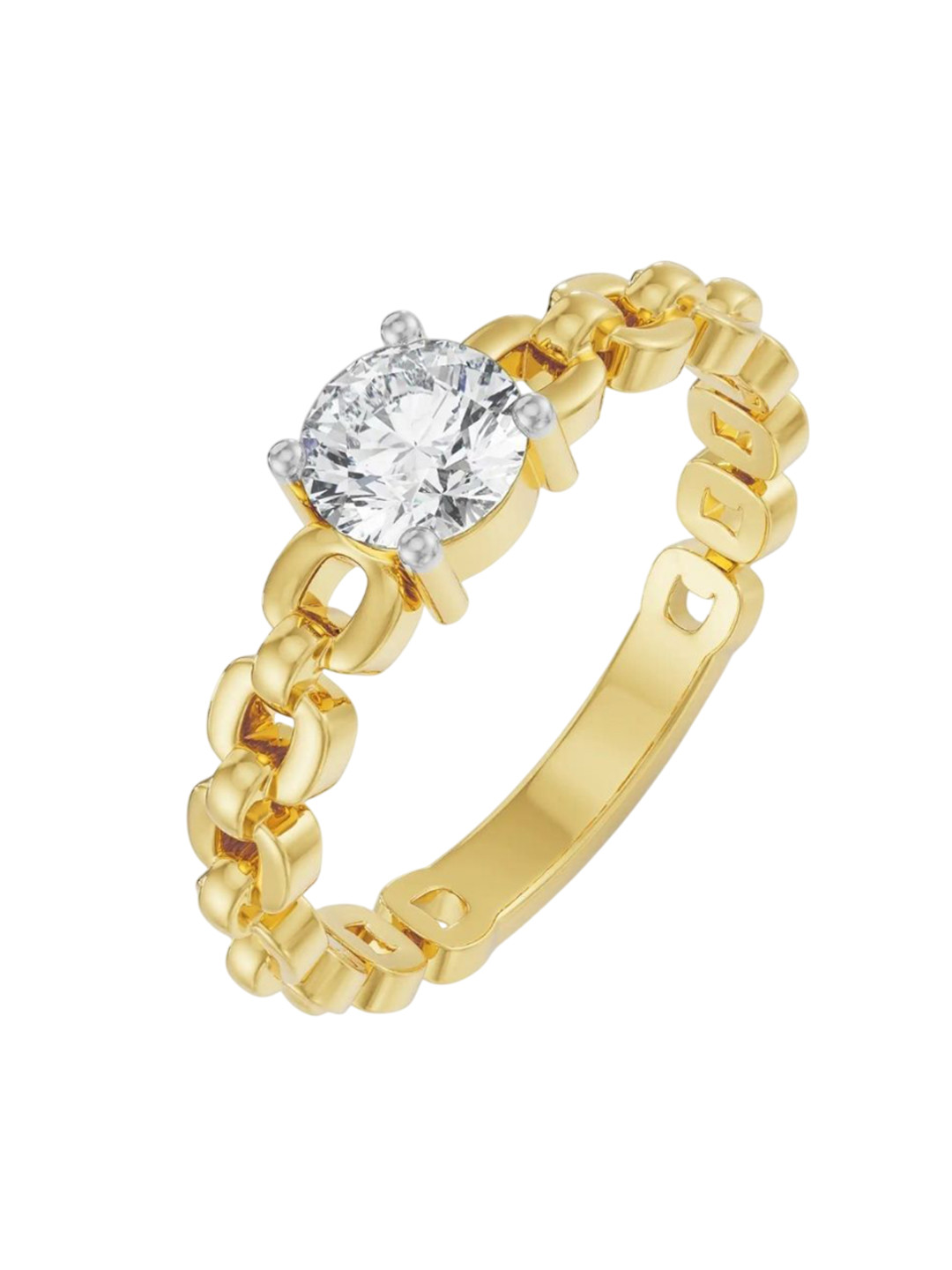 Emori Chain Solitaire Lab Diamond in 14KT Gold Ring