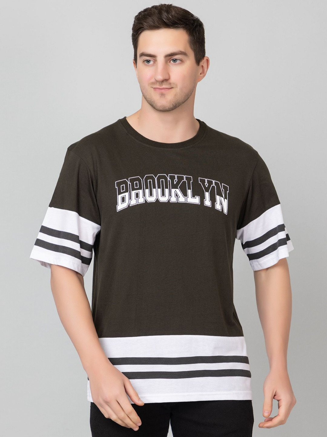 PYRO SPIRIT Men Typography Printed Round Neck Cotton Oversized T-shirt