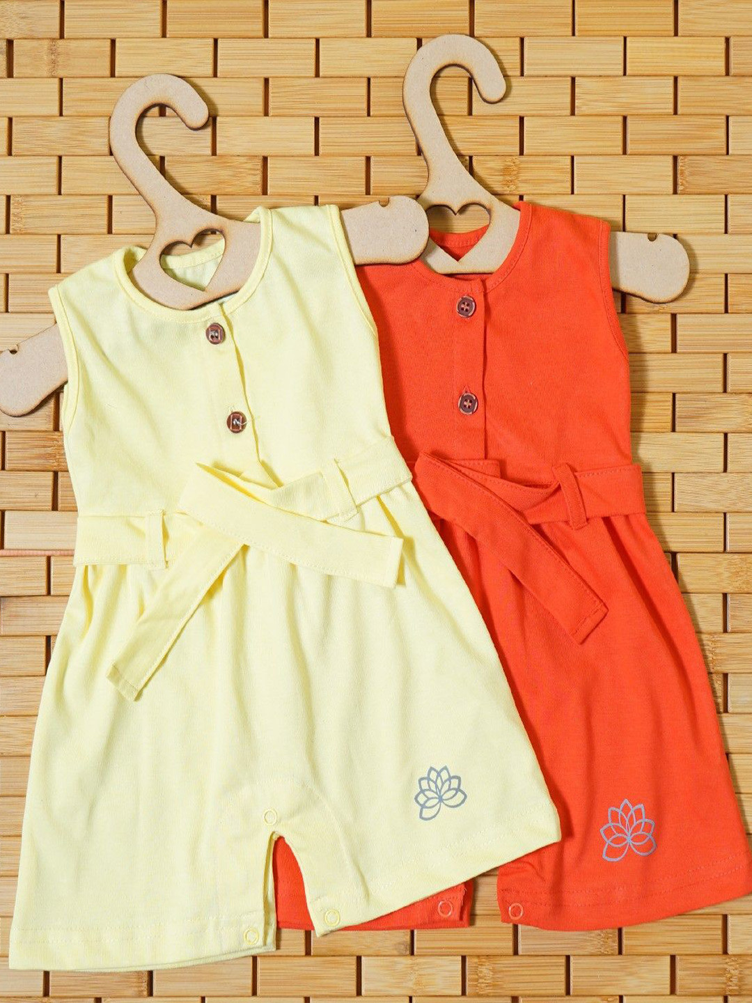 THE MAPLES FASHION Girls Pack of 2 Hosiery Cotton A-Line Dress