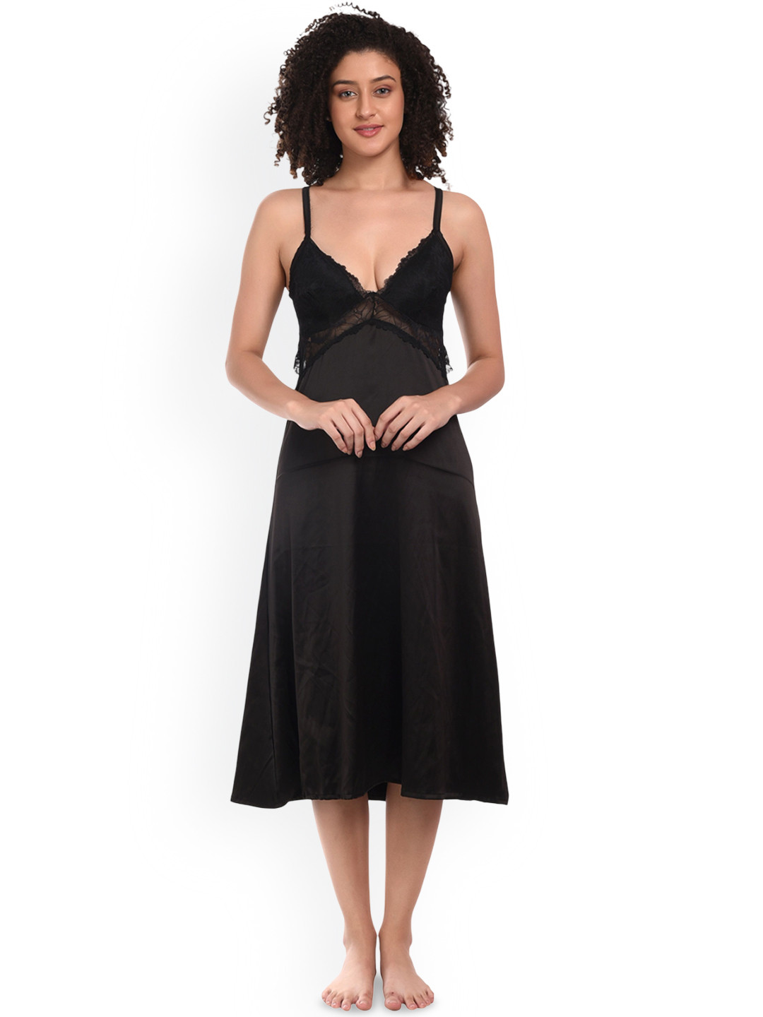 new blue eyes Midi V-Neck Nightdress