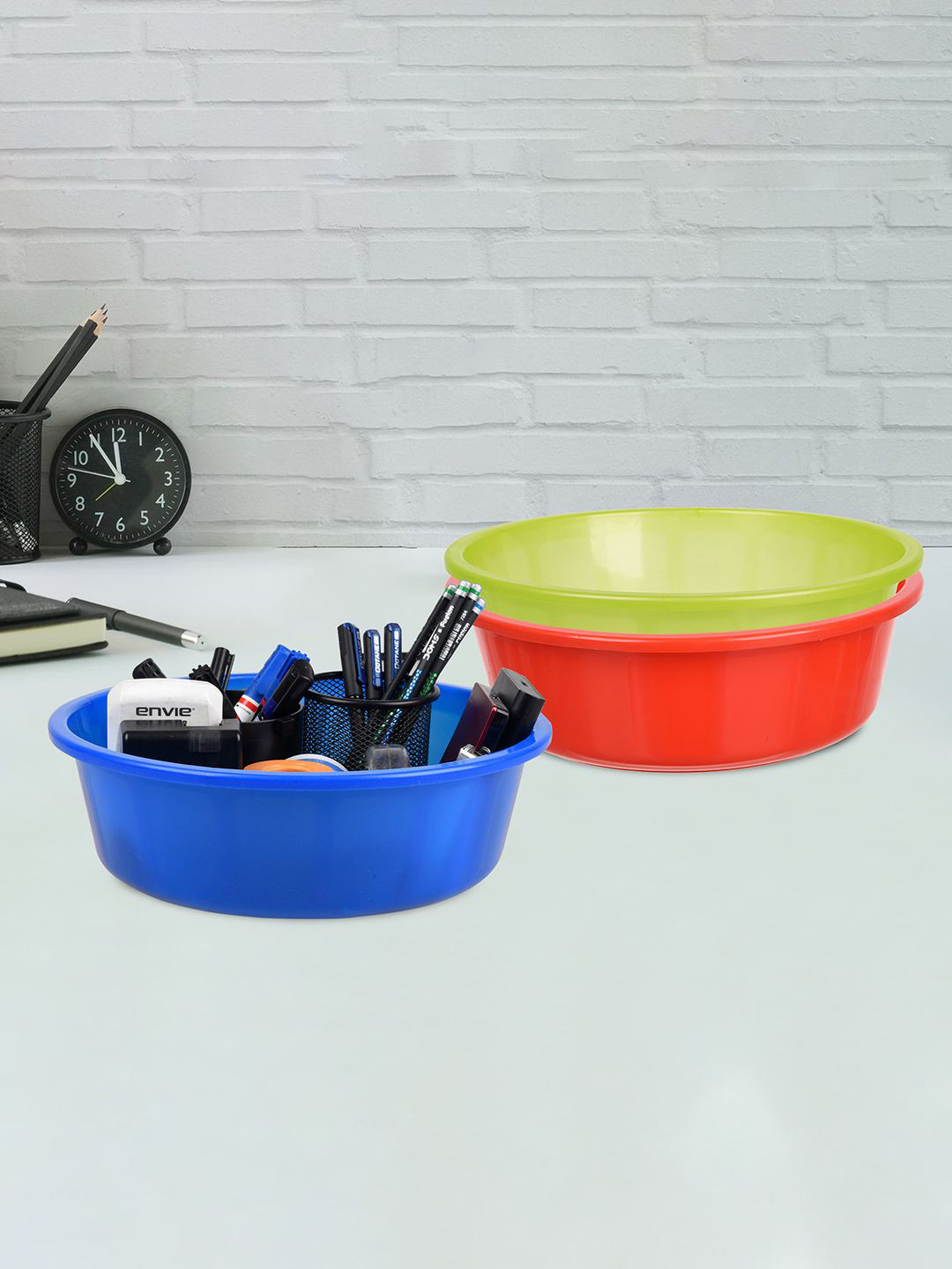 Kuber Industries Red and Blue 3 Pieces Desk Organisers