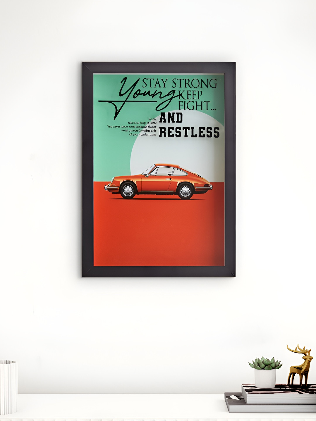 Home Centre Spectrum Zippy Green & Red Car Printed Wall Photo Frame