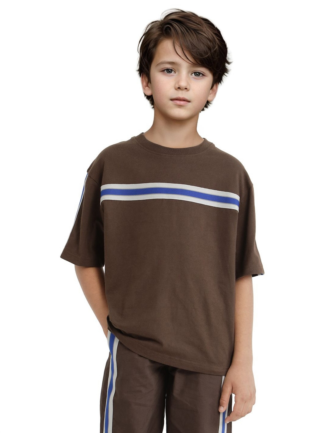 RARE ONES Boys Taper-T Striped Round Neck T-shirt