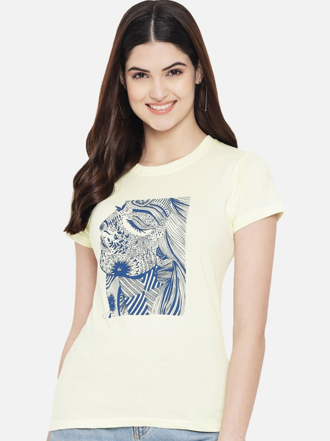 Tromko Women Typography Printed Round Neck Regular Fit Cotton T-shirt