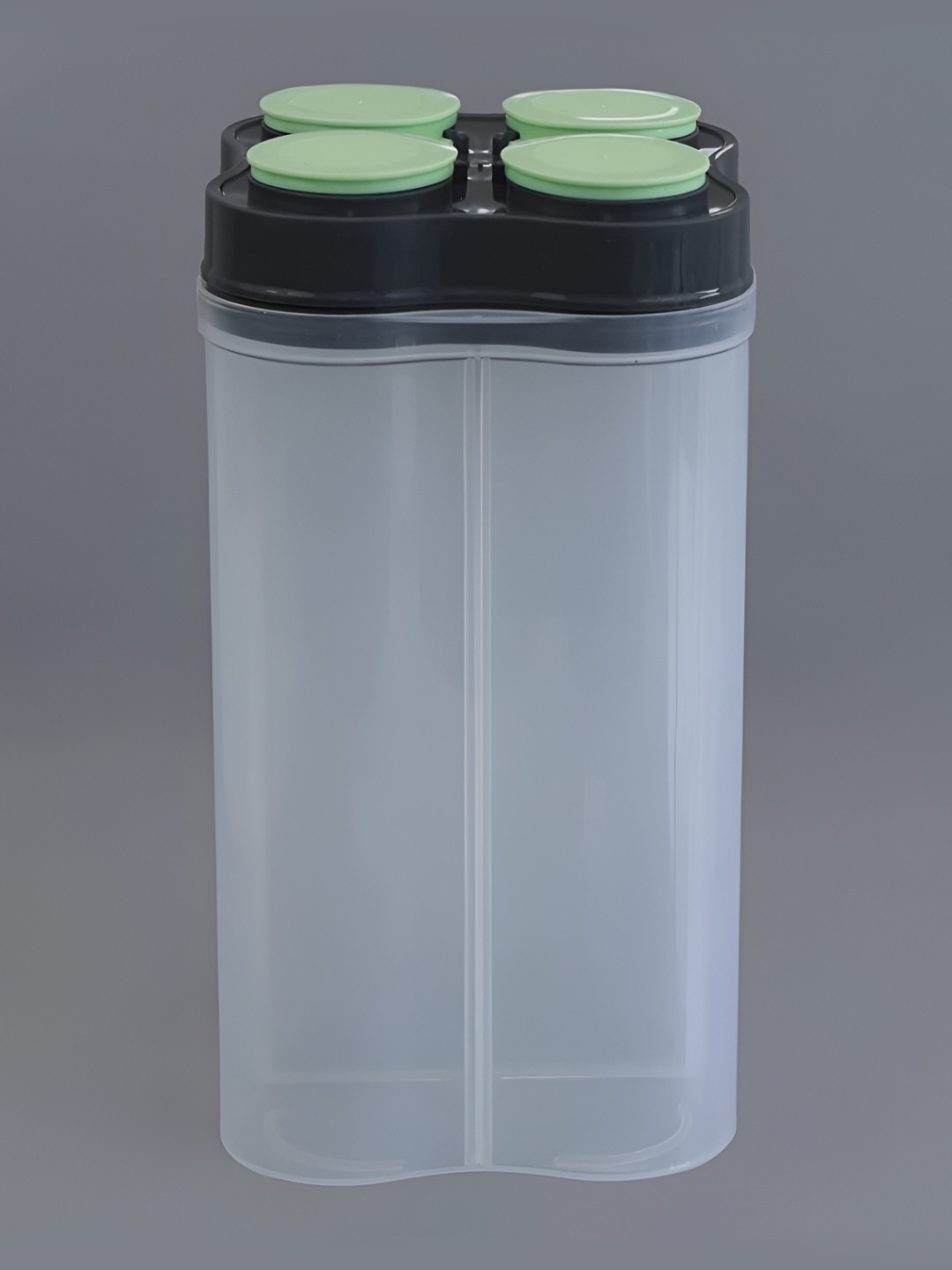 Hashone Green Plastic Easy To Clean 2 Piece Flip Top Canister-2.5L