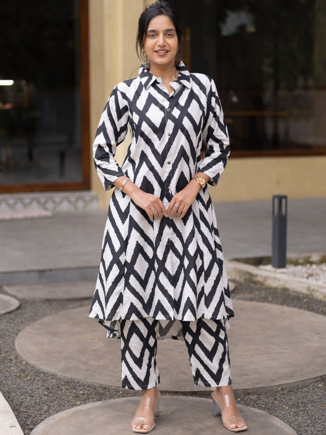 HAY Clothing Geomeric Printed Shirt Collar Co-Ords