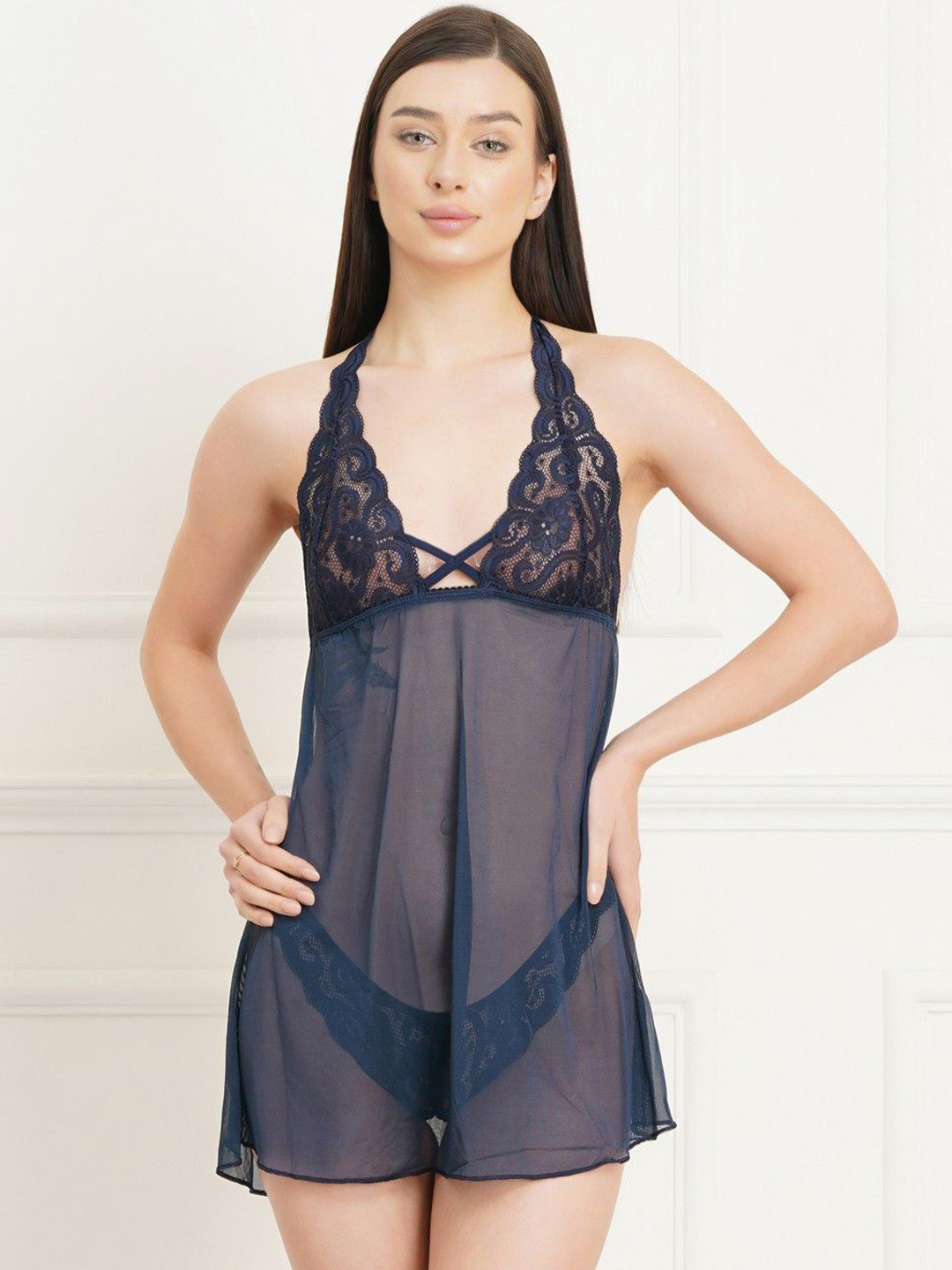 Fleurt Net Halter Neck Baby Doll