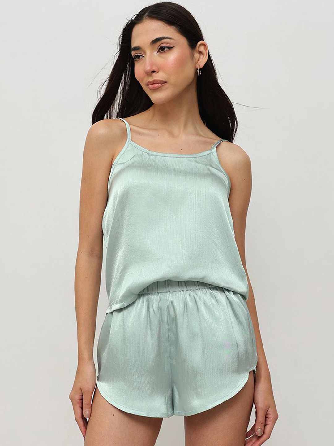 HOUSE OF S Shoulder Strap Satin Nightsuit