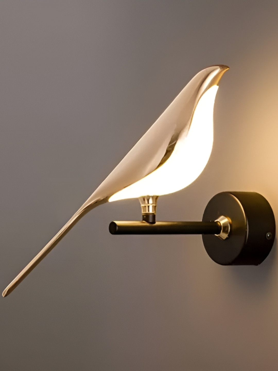 GAUVIK Gold-Toned Acrylic Nordic Led Bird Wall Lamp