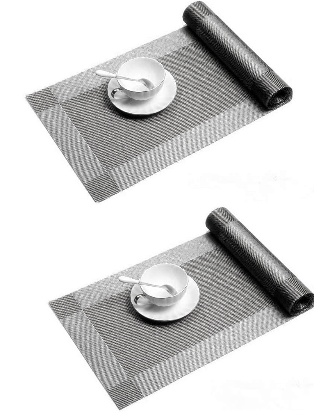 Baskety 2Pc Grey Heat Resistant Long Dinner Table Runners