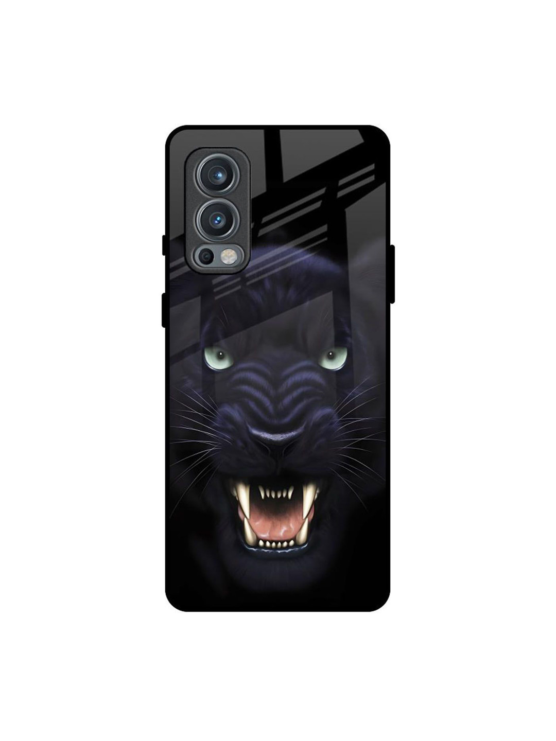 QRIOH Angry Black Leopard Printed Oneplus Nord 2 Back Case