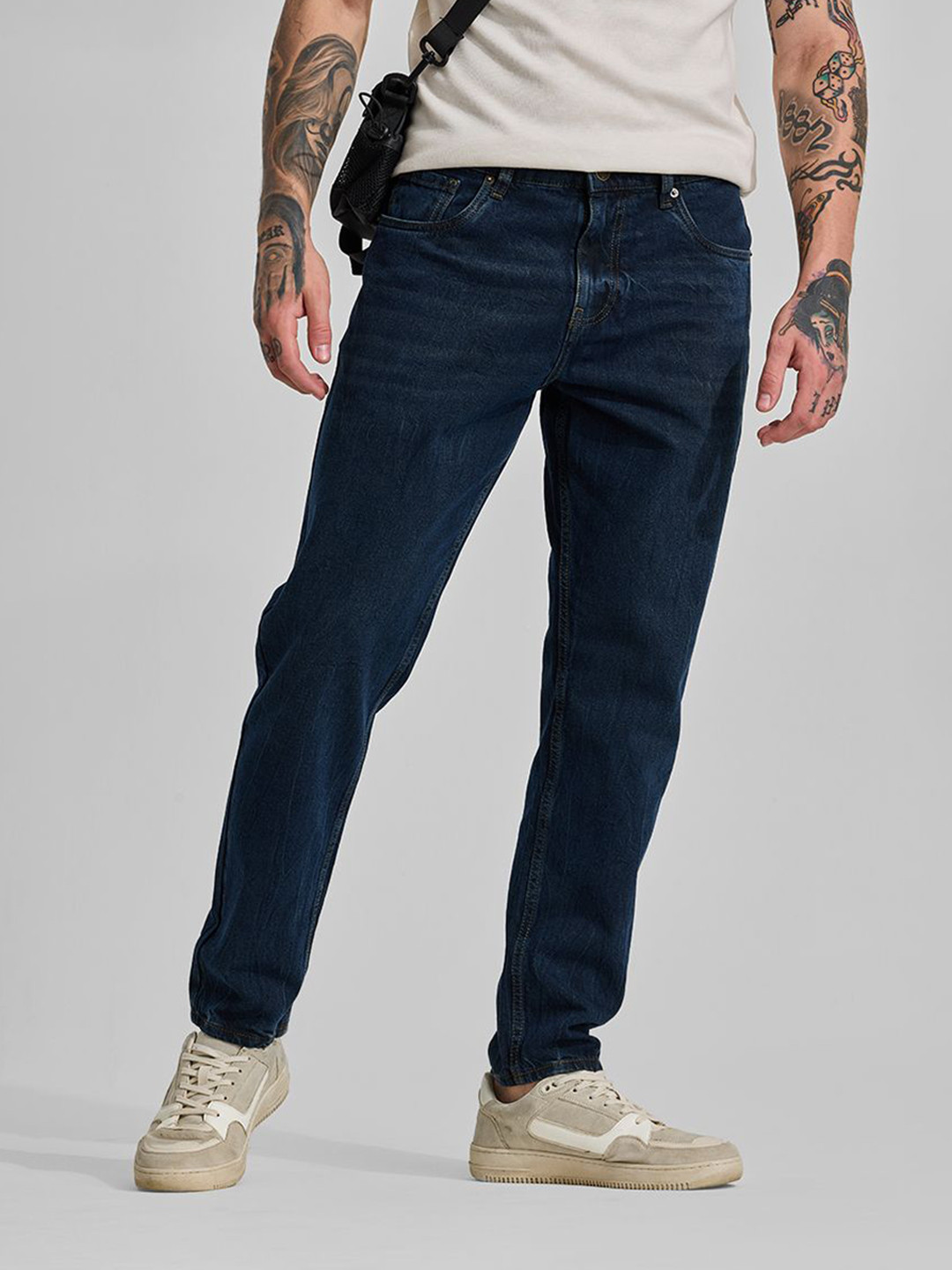 Snitch Men Snitch Navy Baggy Fit Jeans