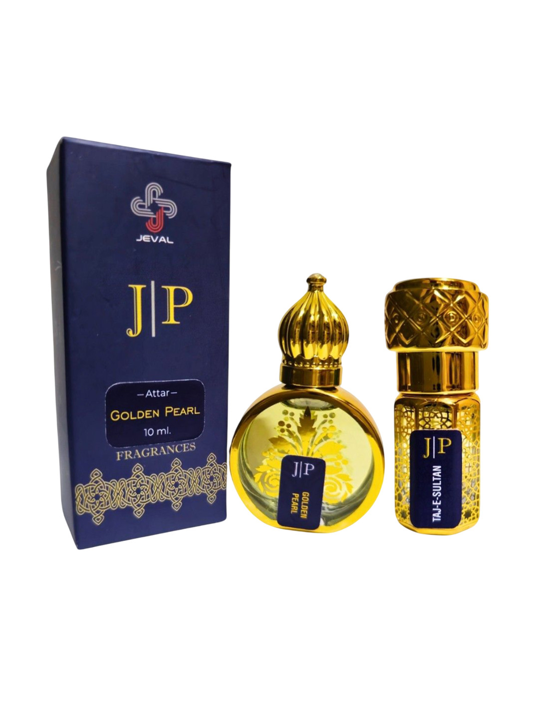 Jeval Set Of 2  Taj-e-Sultan - 3 ml & Golden Pearl - 10 ml Alcohol Free Roll On Attar