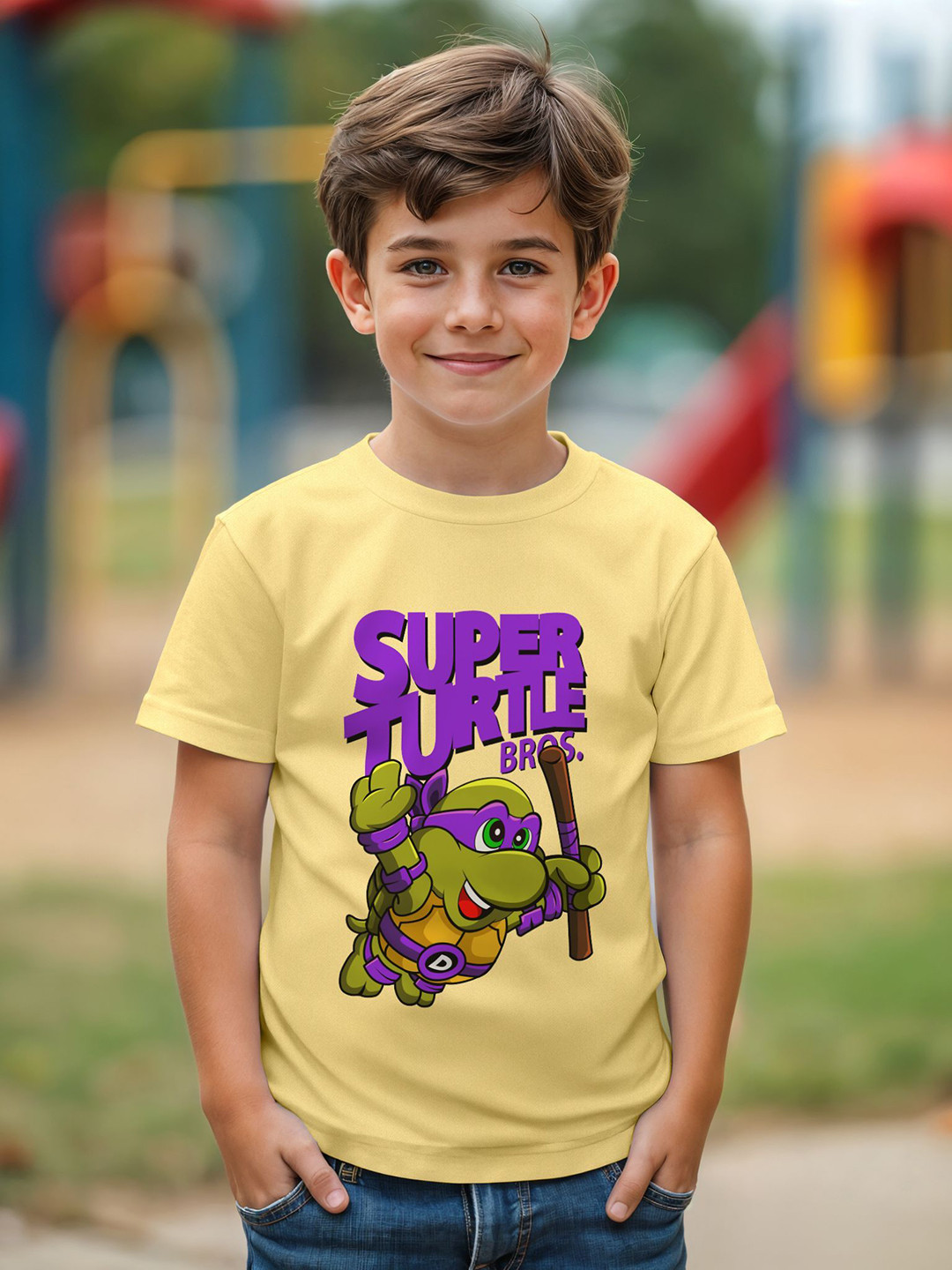 Provogue Boys Mutant Ninja Turtles Graphic Printed Round Neck Cotton T-shirt
