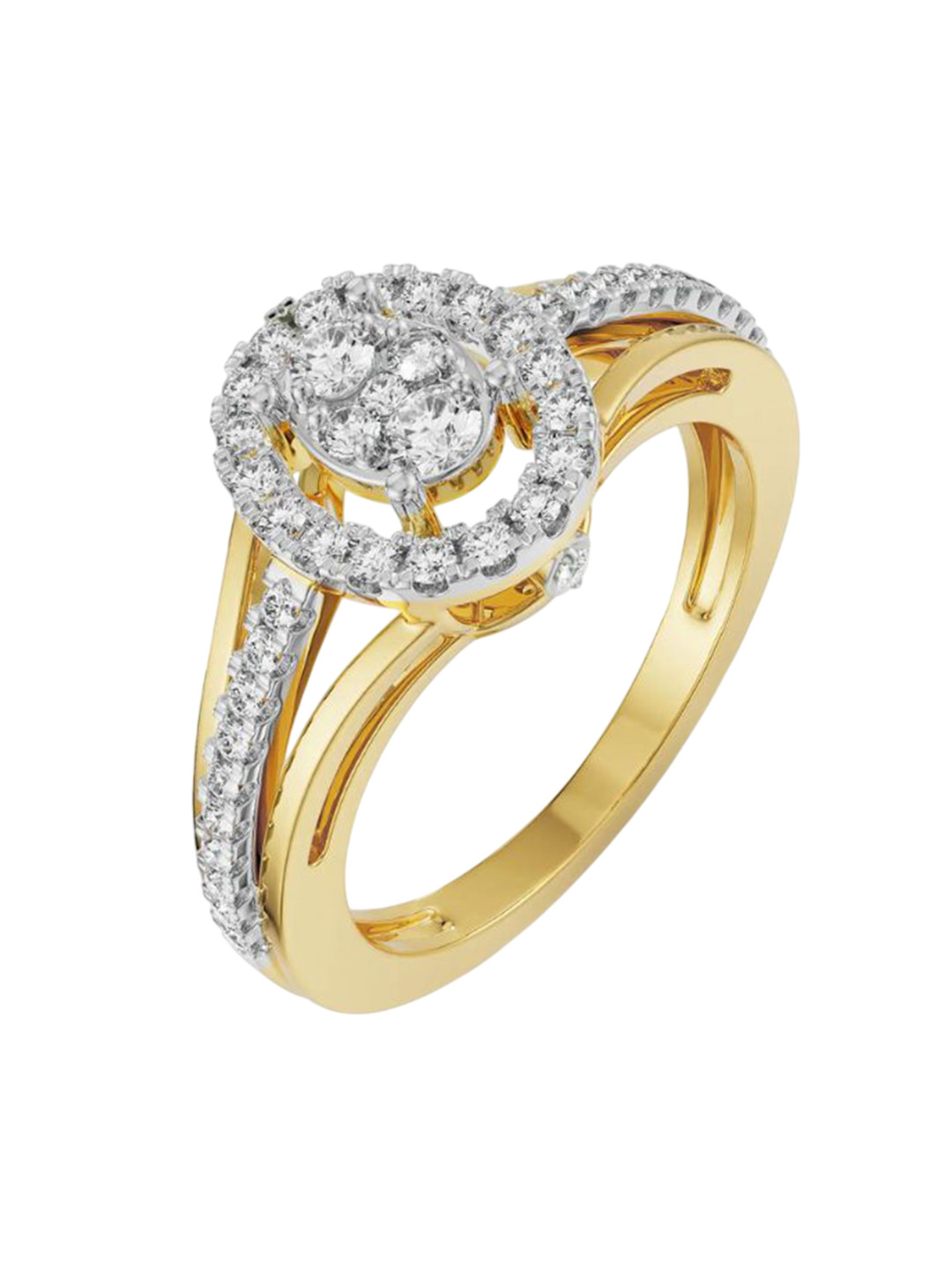 Emori Alina Cluster Glimmery Lab Diamond in 14KT Gold Ring
