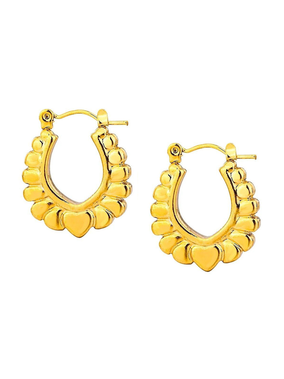 Aviksha Creations Sqaure 18K Gold Hoops