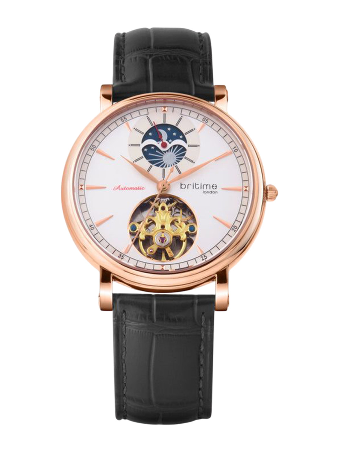 Britime Jupiter Men Skeleton Dial Analogue Automatic Motion Powered Watch 127-L30306