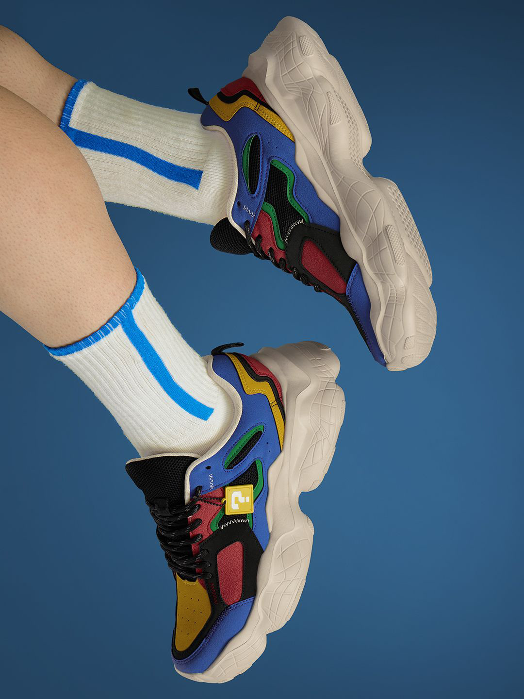 The Souled Store Super Shroom Men Lace-Ups Colourblocked Sneakers