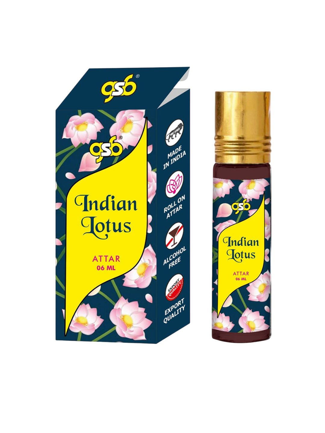 GSB Indian Lotus Alcohol Free Long Lasting Natural Roll On Attar - 6 ml