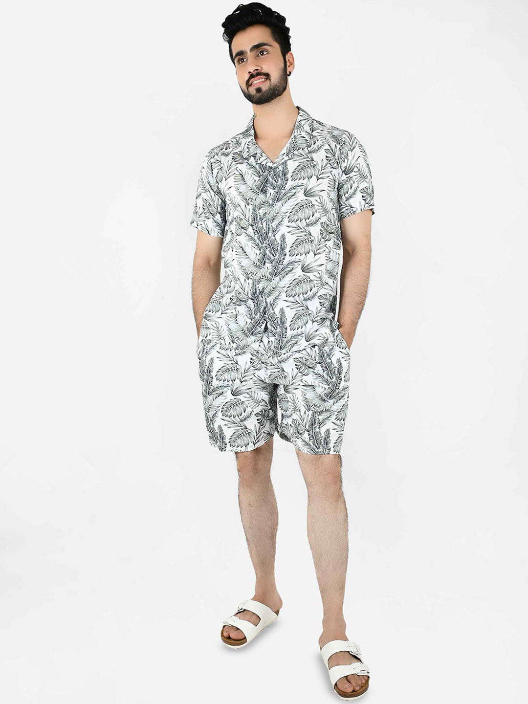 Blissence Floral Printed Pure Cotton Shirt With Short