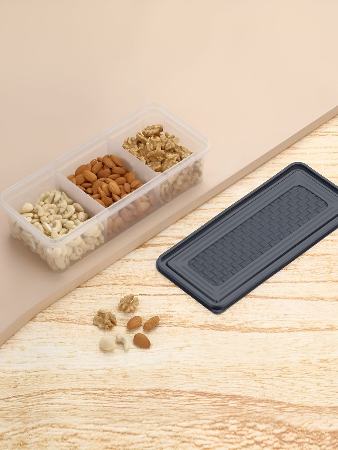 Hashone Grey Plastic Easy To Clean Flip Top Fridge Container-1.5L