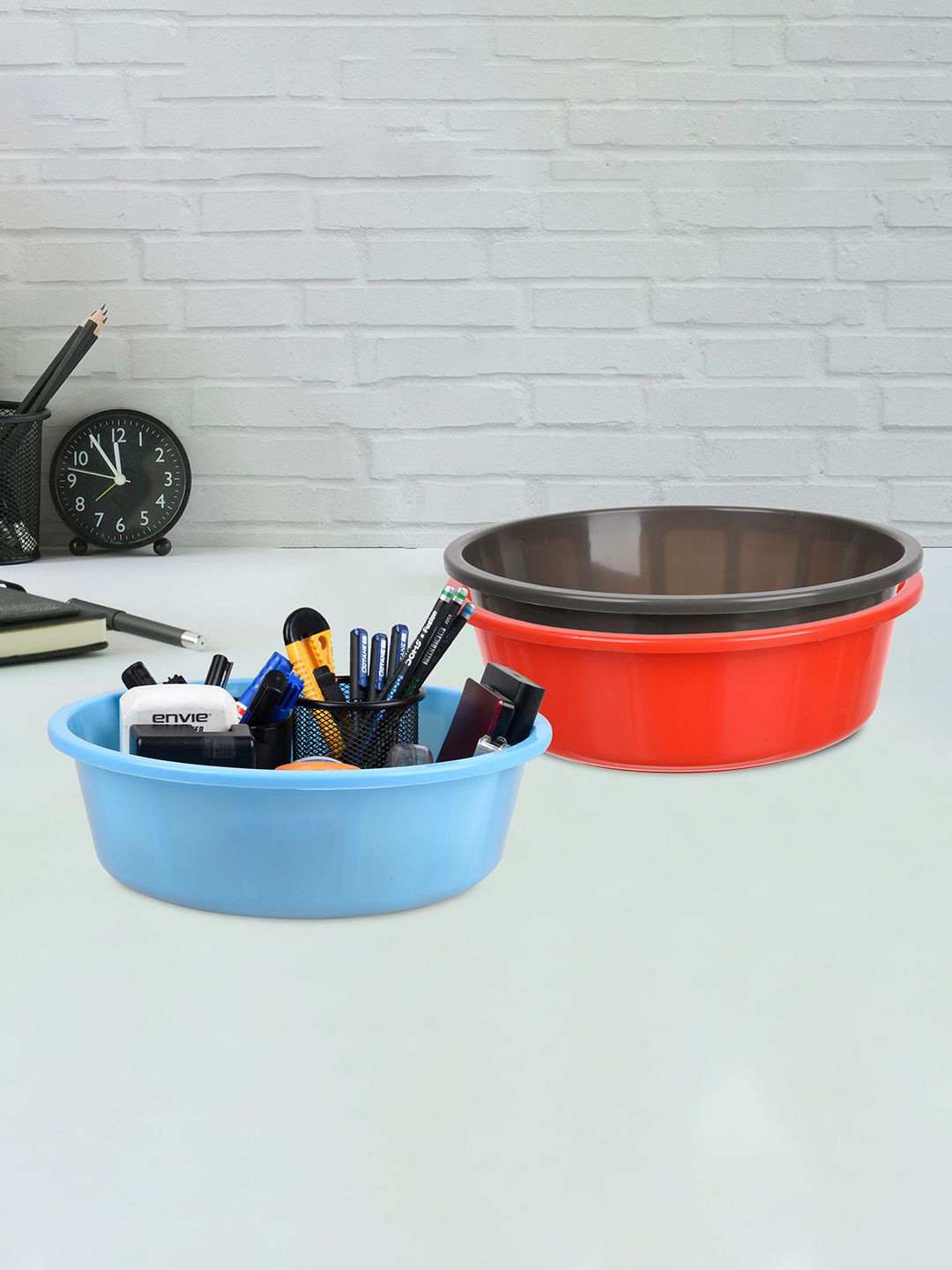 Kuber Industries Red & Blue 3 Pieces Regular Desk Organisers
