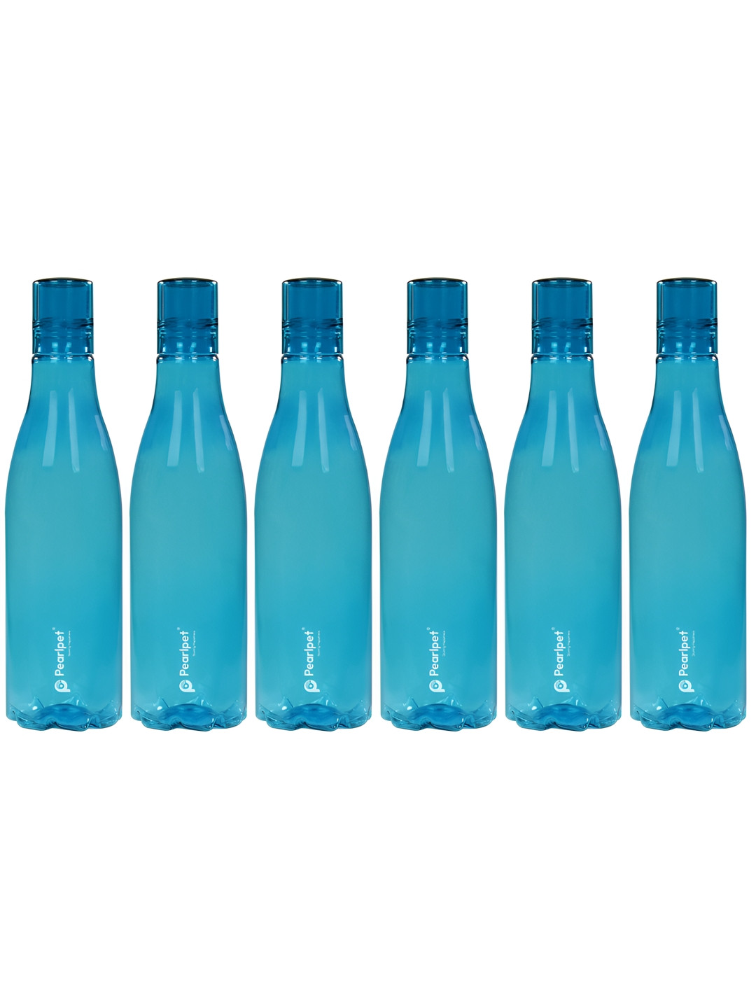 Pearlpet Throttle Blue 6 Pieces BPA-Free Water Bottles 1L Each