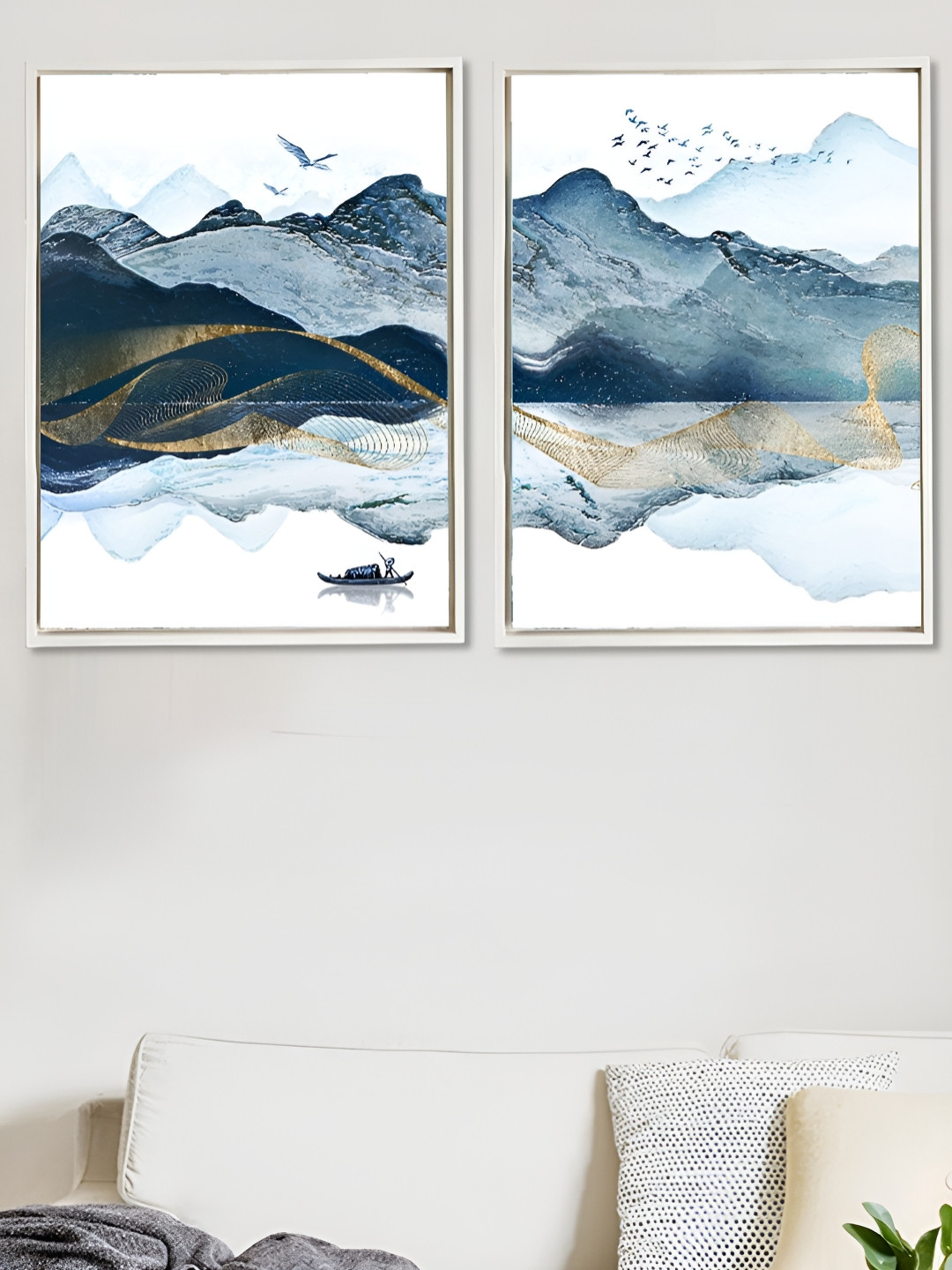 Myntra Elegant Homes Canvas 2 Pcs Living Room Rectangle Paintings Wall Art -6.30 x 8.66In