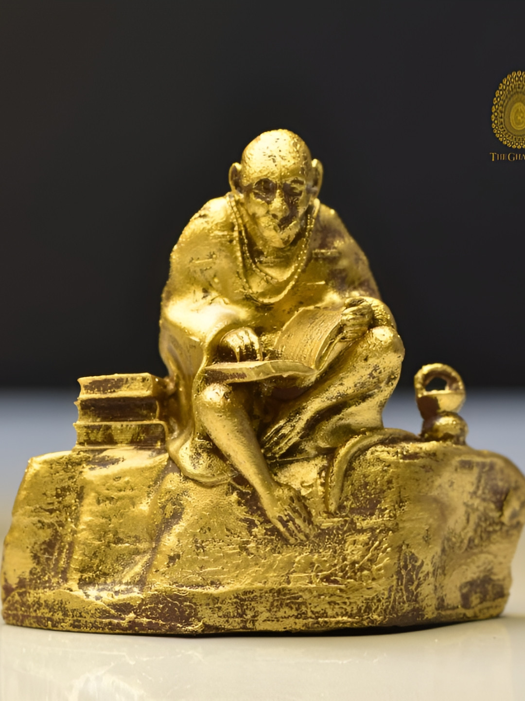 The Gharnish Ramayani Hanuman Ji Gold Polyresin Glossy Prayer Room Tiny Showpiece - 3.5 Inches