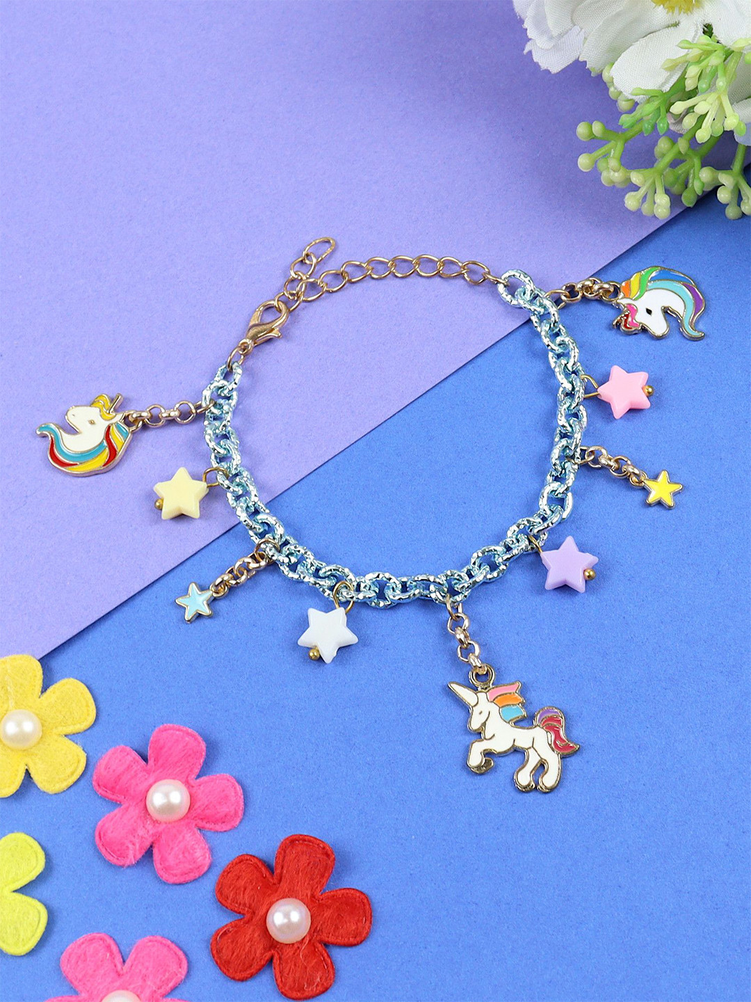 Asthetika Kids Girls Unicorn Multicharm Bracelet