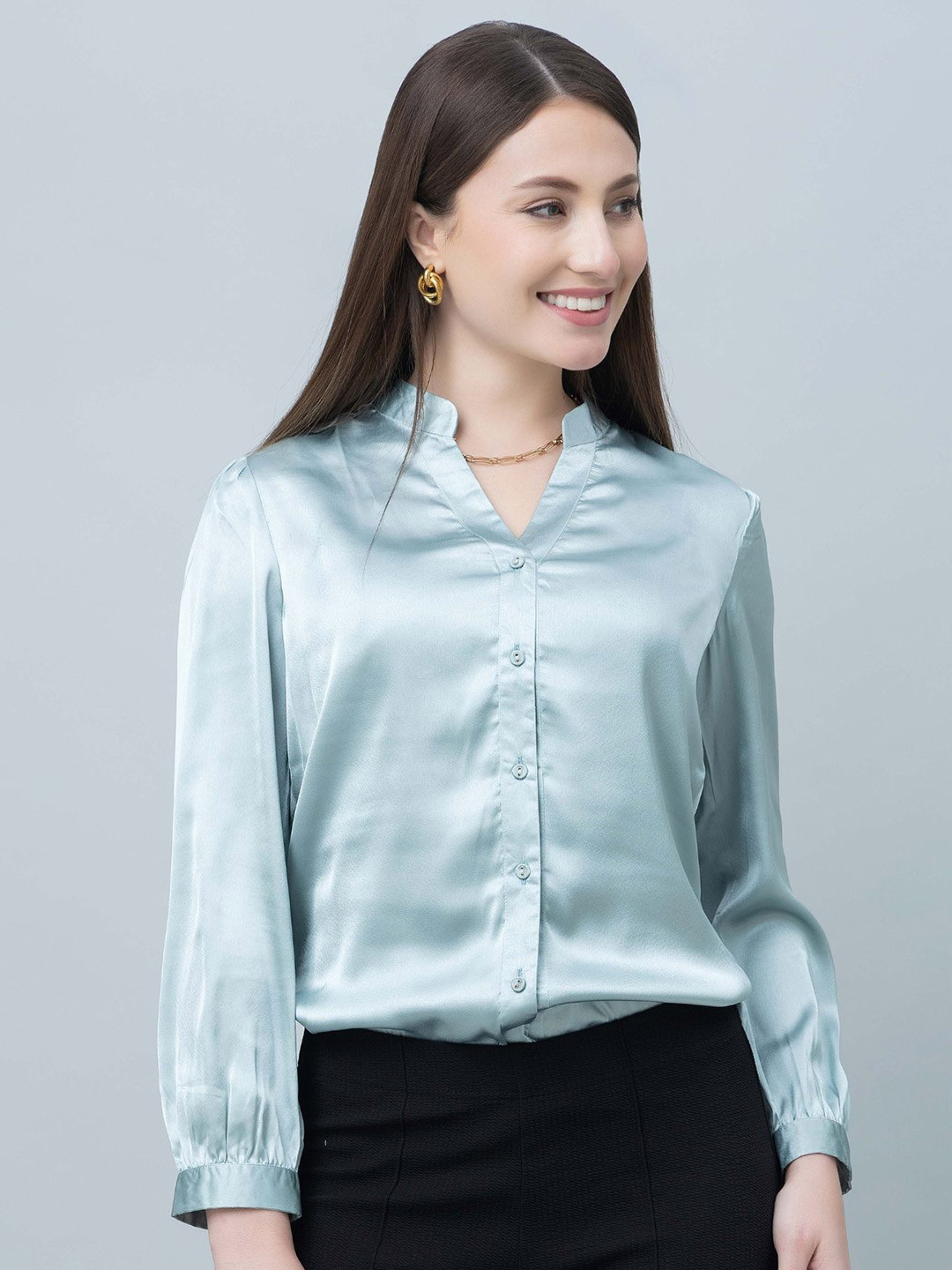 PURYS WORKSPACE Women Formal Satin Shirt