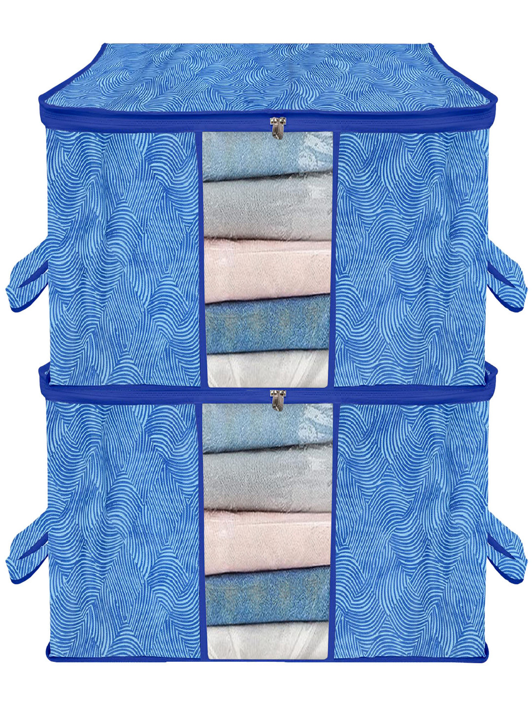 ANKIT INTERNATIONAL Navy Blue 2 Pieces Printed Super Strong Multi-Utility Organisers