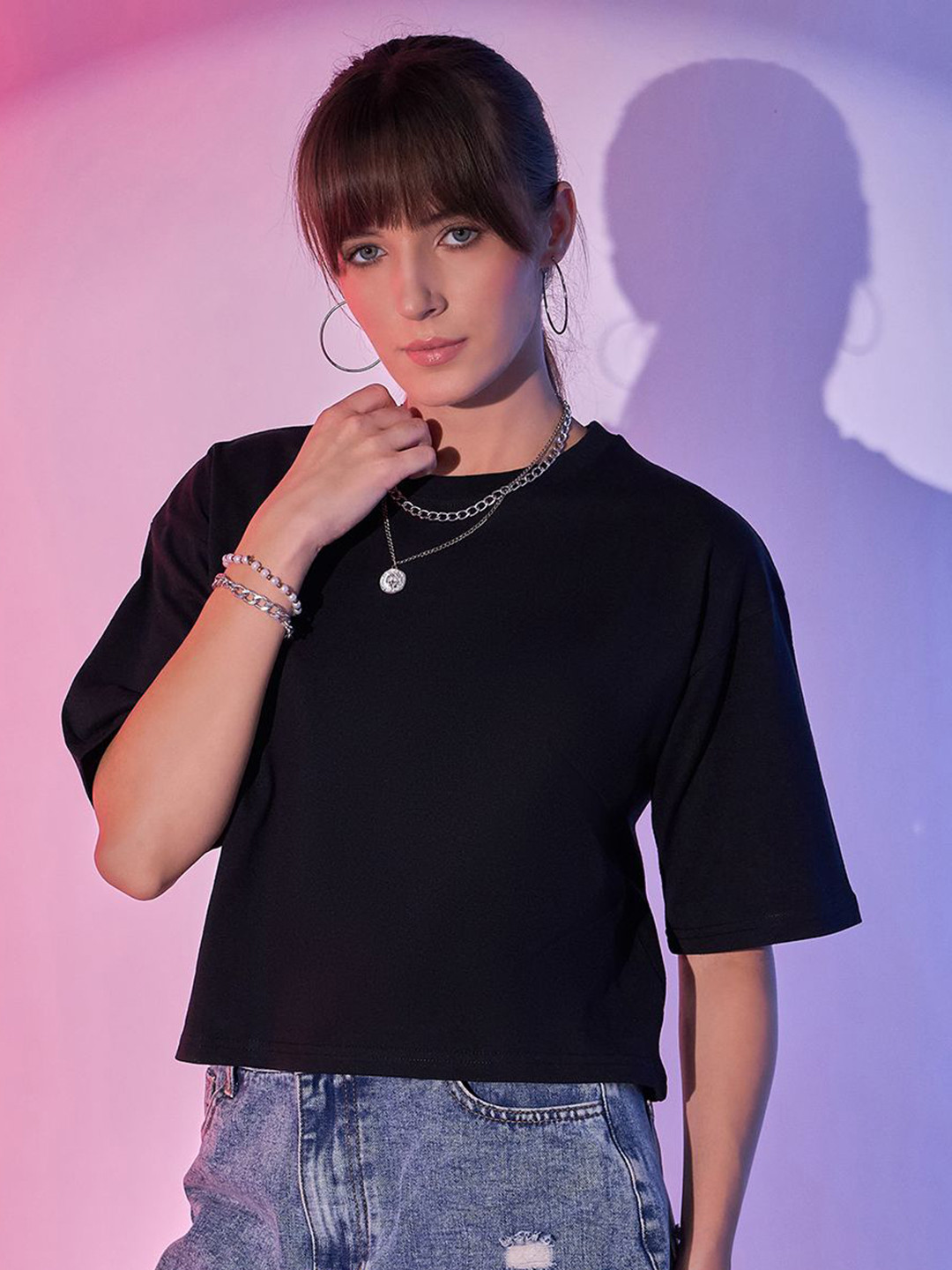 DIMPY GARMENTS Women Raw Edge Boxy T-shirt