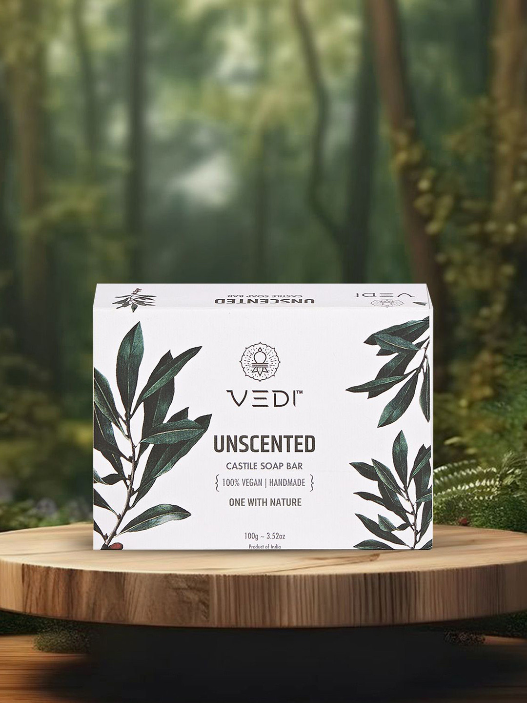 Vedi Herbals Unscented Organic Coconut & Olive Oil Castile Soap Bar - 100 g