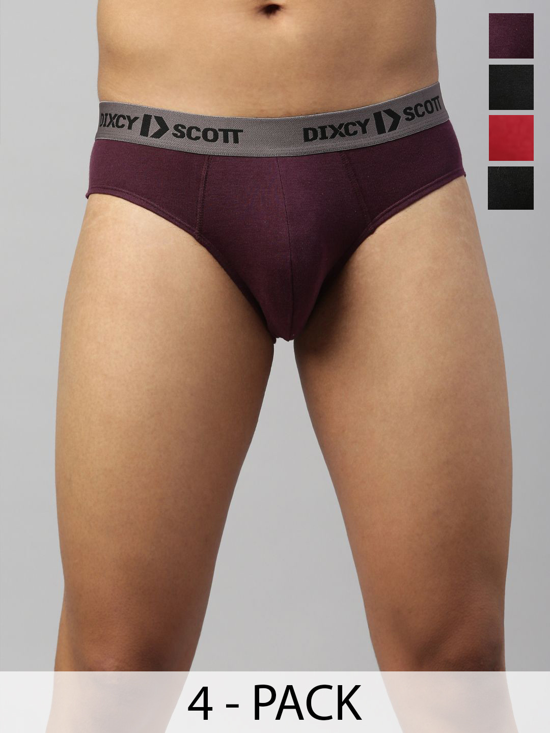 DIXCY SCOTT MAXIMUS Pack Of 4 Assorted Basic Briefs MAXB-003-Sizzle Brief-P4