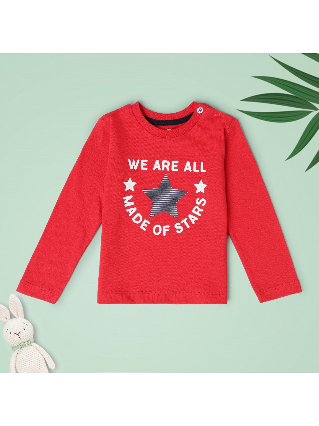 Babies R Us Boys Typography Printed Round Neck Cotton T-shirt