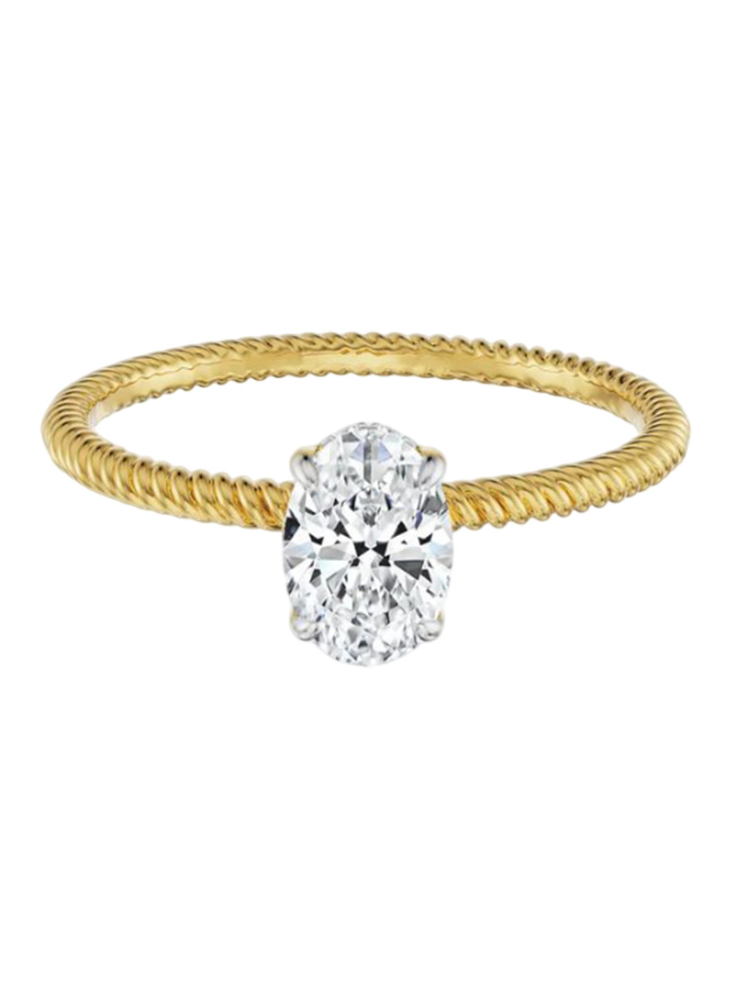 Emori 0.70 CT Oval Engagement Lab Diamond in 14KT Gold Ring