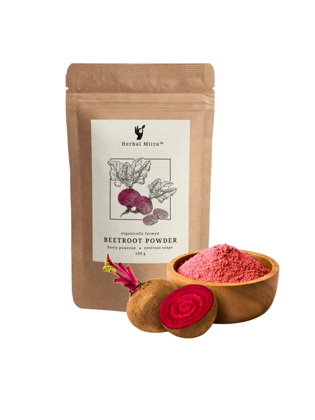 Herbal Mitra Natural & Pure Beetroot Powder Face Pack - 100 g