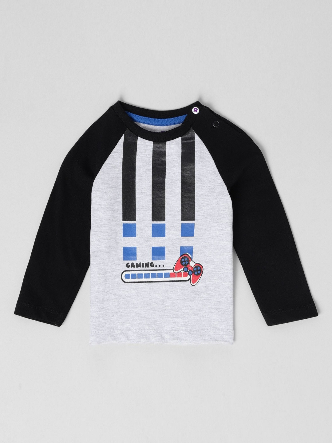 Babies R Us Boys Striped Round Neck Cotton T-shirt