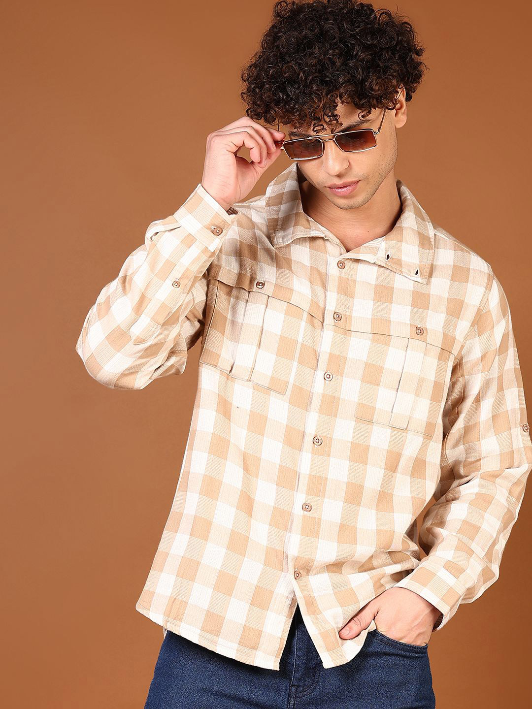 V-Mart Men Buffalo Checks Opaque Checked Casual Shirt