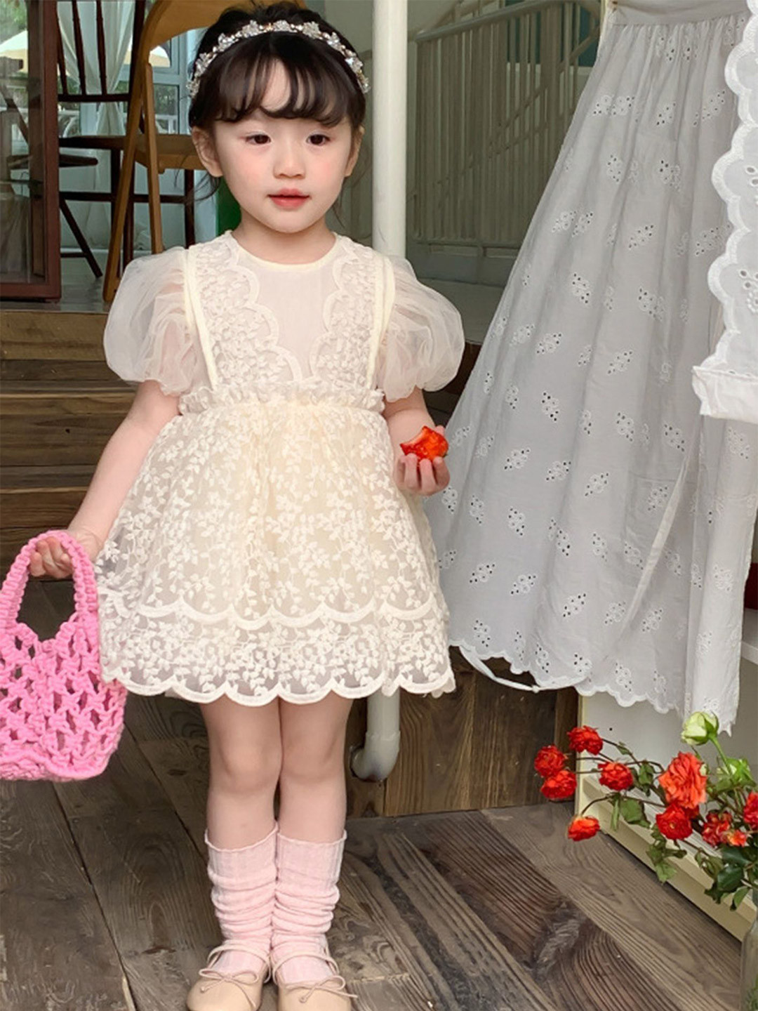 LULU & SKY Girls Self Design Fit and Flare Dress