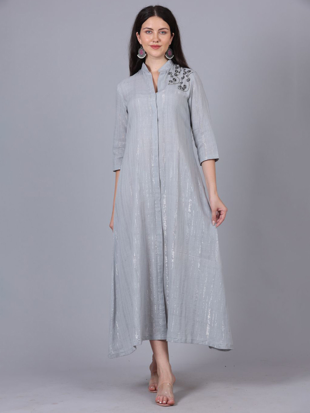 POPPIES LANE Dolphin Grey Lurex Cover Up