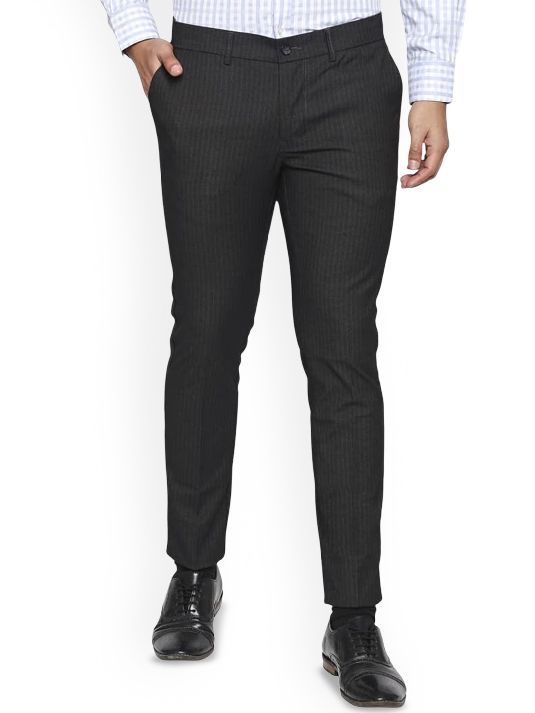 Basics Men Striped Comfort Trousers