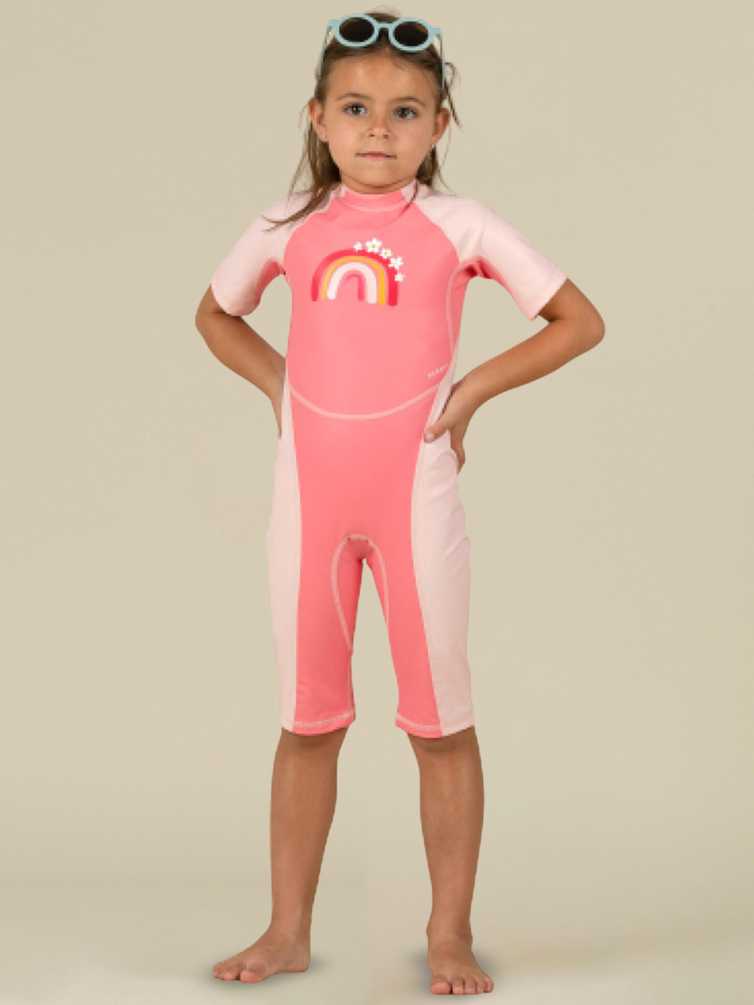 Decathlon NABAIJI - Kids Pink Back-Zip UV Protected SwimSuit
