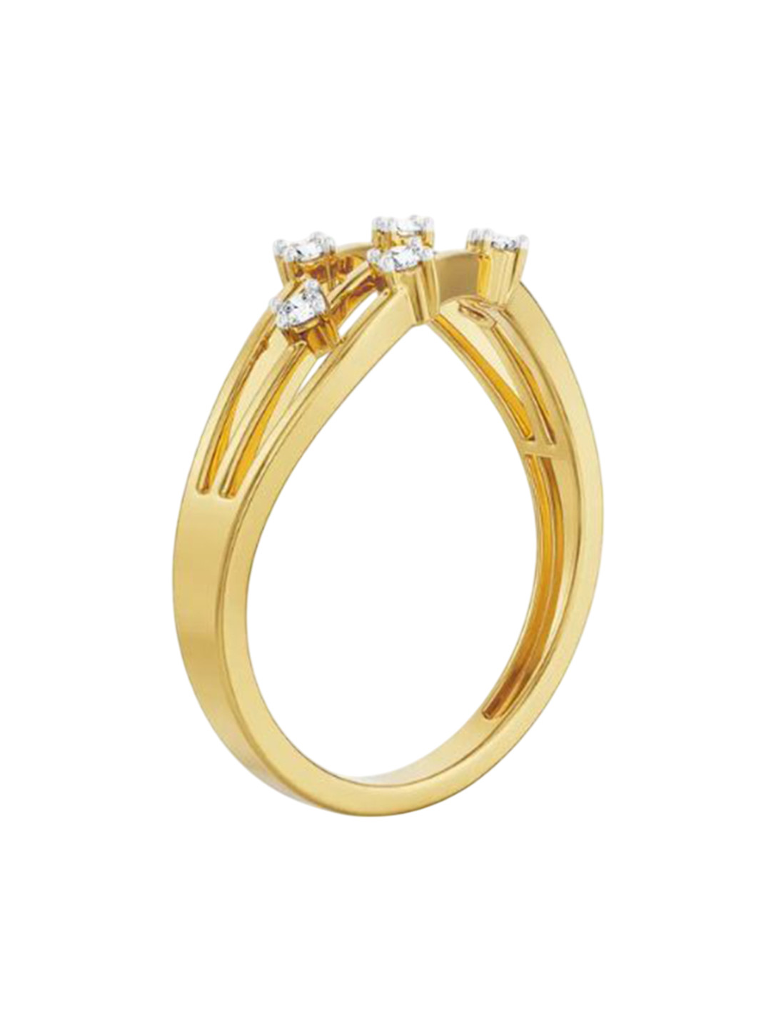Emori Triple Layered Lab Diamond in 14KT Gold Band