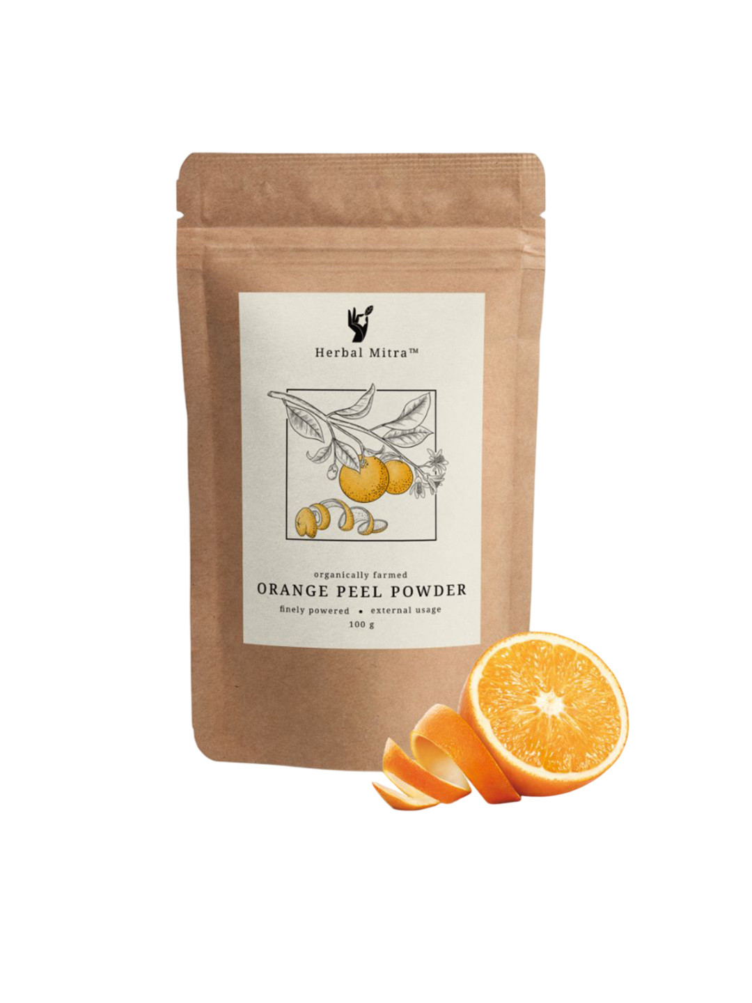 Herbal Mitra Natural And Pure Orange Peel Powder - 100 g