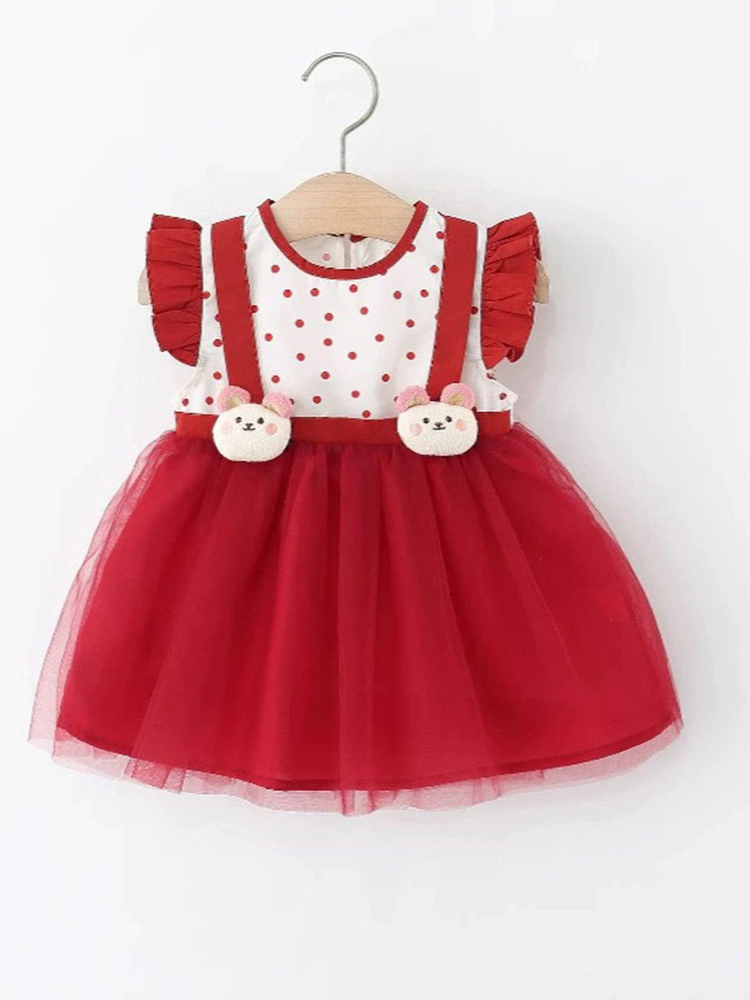 LULU & SKY Girls Pola Dot Printed Fit & Flare Dress