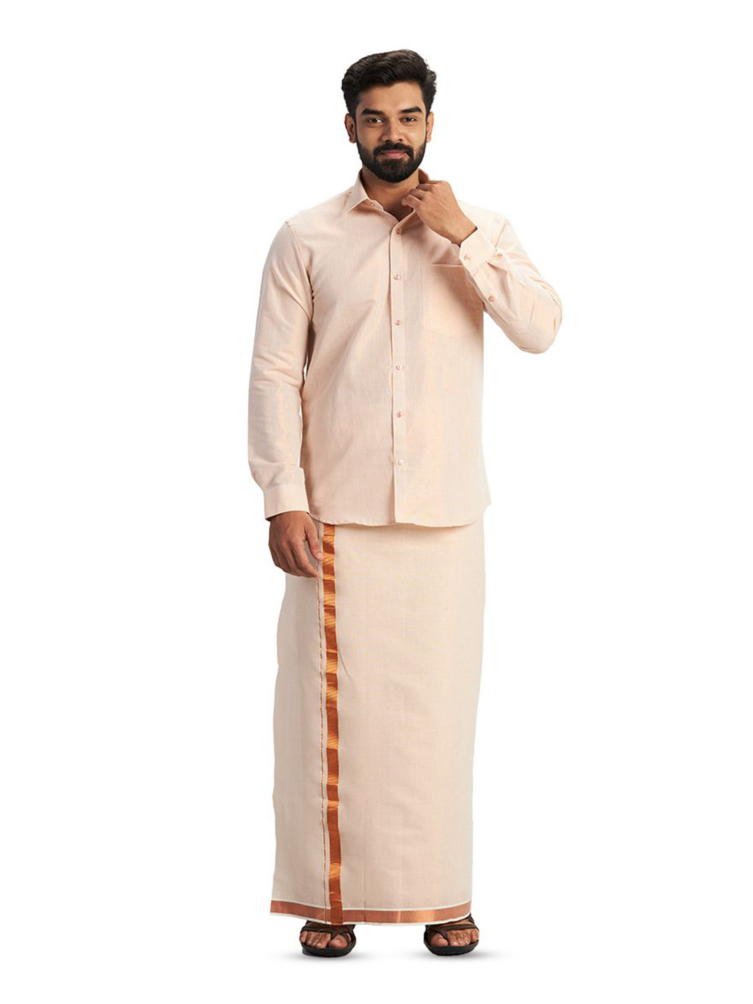 UATHAYAM Men Smart Slim Fit Opaque Casual Shirt