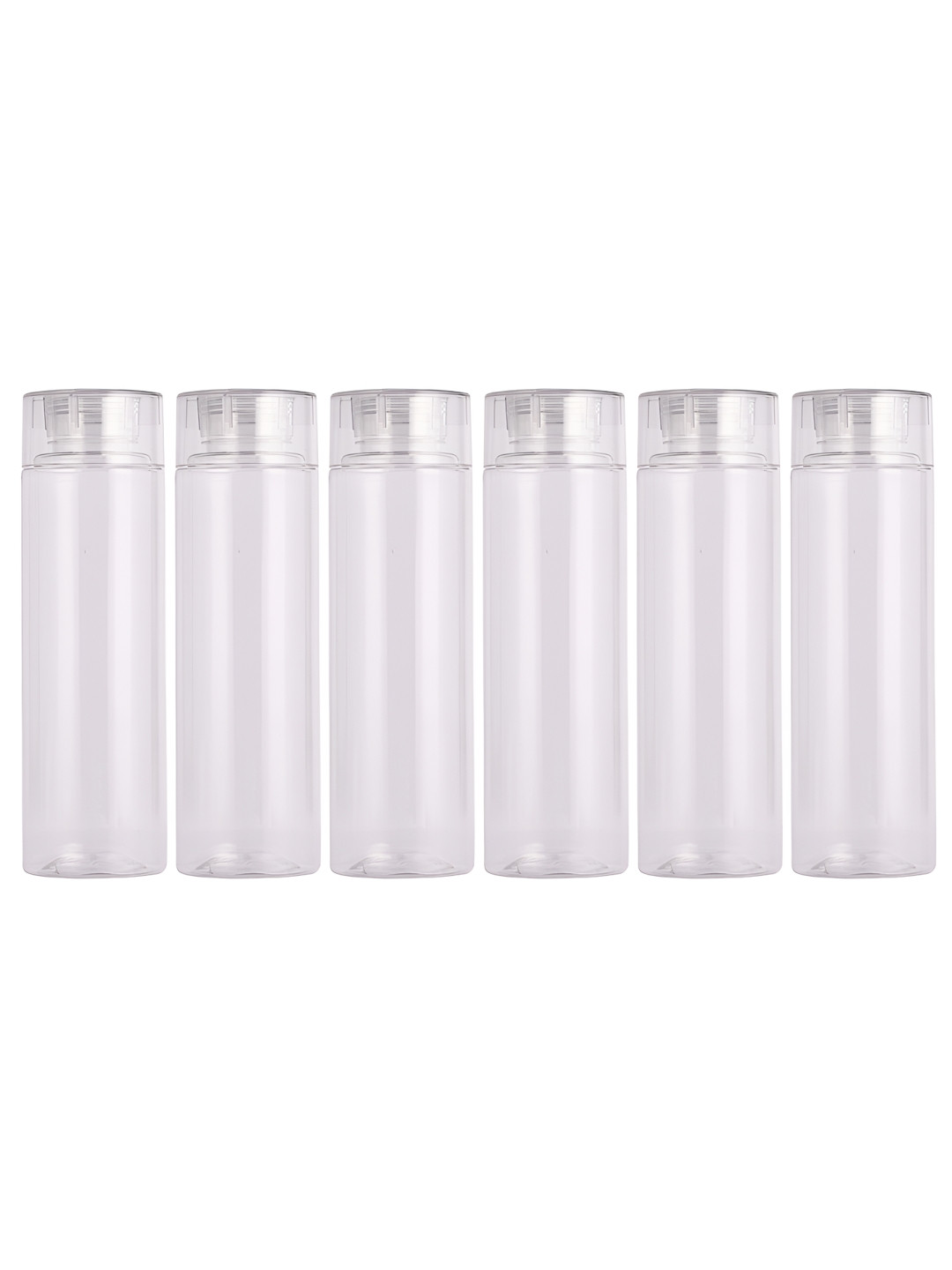 Pearlpet Hydrous Transparent Plastic Spill Proof 6 Piece Water Bottle - 1L